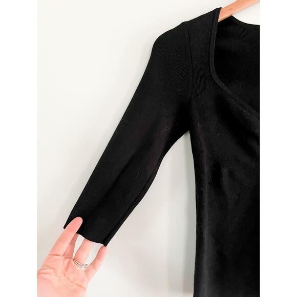 Anthropologie | Maeve Sweetheart Sweater in Black | Sz XS - Picture 4 of 8